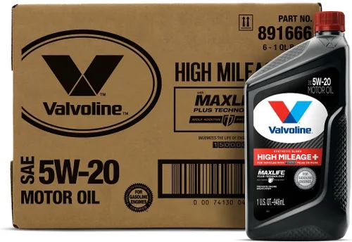 Vista 56 de Valvoline - Aceite de alto millaje 150 K con MaxLife Plus Technology, SAE 5W-20, 1 cuarto de galón