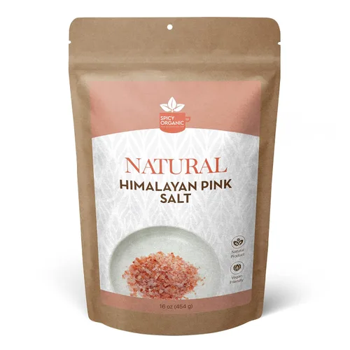 Vista 11 de SPICY ORGANIC Sal natural del Himalaya sin OMG, sal rosa del Himalaya sin gluten, rica en 80 minerales y elementos, 4 onzas.
