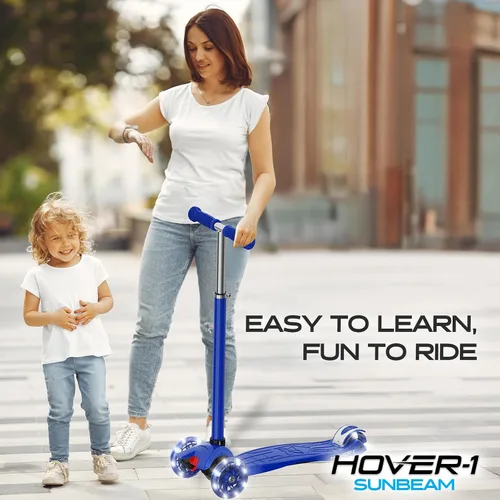 Vista 4 de Hover-1 Sunbeam Kick Scooter with Multicolor Wheel Lights, 4.5” Front Wheels, Rear Foot Brake, and 110 Pound Weight Capacity