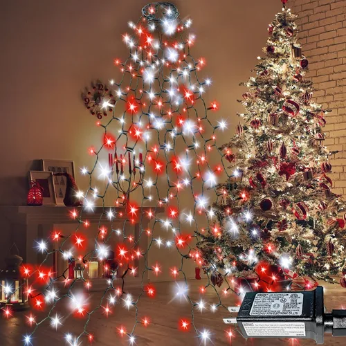 Vista 11 de Easy - Luces para árbol de Navidad de 8.2 pies, 280 LED x 8 líneas para árboles de Navidad de 6 a 7 pies Varios
