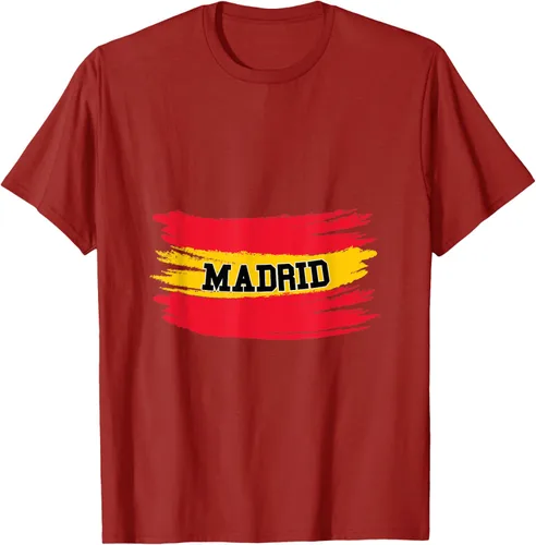 Vista 16 de Camiseta familiar de España Madrid con bandera española envejecida, Negro
