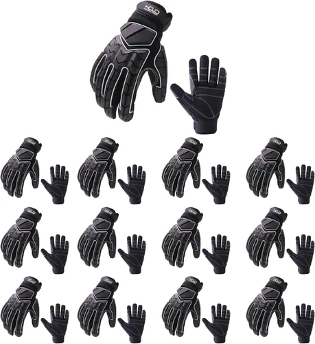 Vista 8 de AIGEVTURE Guantes de trabajo anti vibración para hombre, guantes mecánicos de impacto reductor TPR, guantes de seguridad con dedos y palma