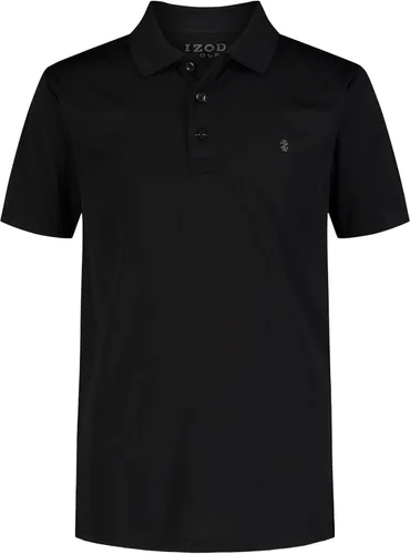 Vista 13 de Izod Boys' Performance Golf Grid Short Sleeve Stretch Collared Polo Shirt Atomizador Raya Azul