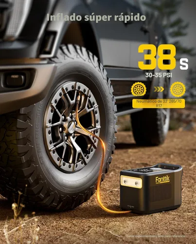 Vista 2 de Fanttik Inflador de neumáticos X9 ultra portátil para camioneta, RV Bomba de aire 3 en 1, estación de energía, linterna Inflador 6 veces más