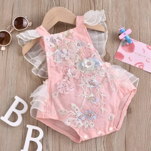 Vista 48 de IDOPIP Conjunto de ropa de 1er cumpleaños para niñas con estampado floral, estilo bohemio, con encaje, tutú y diadema de princesa