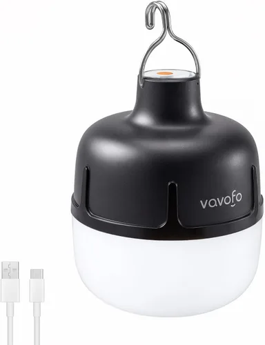 Vista 9 de VAVOFO Linterna LED de campamento de 20 W, recargable, luz de campamento de 1200 lúmenes, luz portátil de tienda de campaña de 3000 mAh, linterna