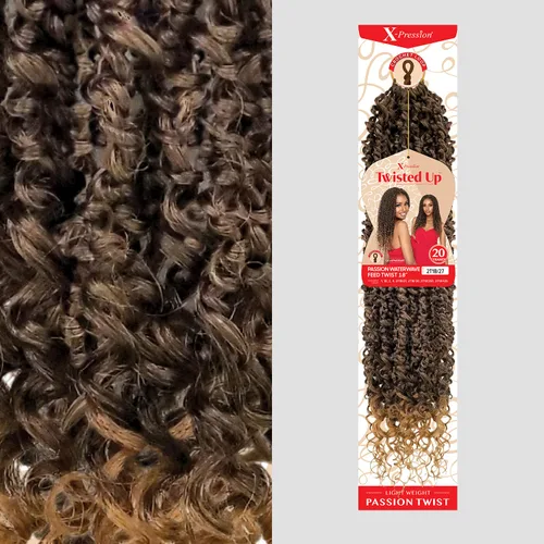 Vista 6 de Outre X-Pression Twisted Up Passion Waterwave Feed Twist - Trenzas de ganchillo de 18 pulgadas (2T1B/350)
