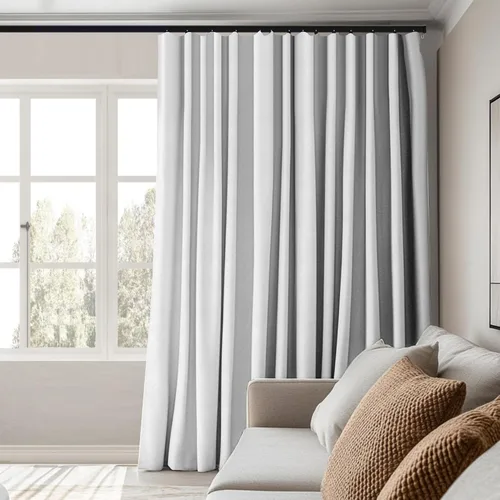 Vista 5 de Cortinas divisoras de habitación totalmente opacas para privacidad, panel de cortina de privacidad con aislamiento térmico y reducción de ruido