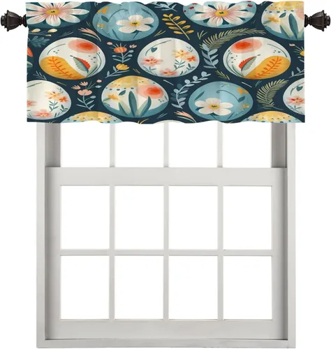 Vista 61 de Cortinas opacas de poliéster multicapa marrón con diseño de bosque natural, 2 unidades, 26 x 24 pulgadas