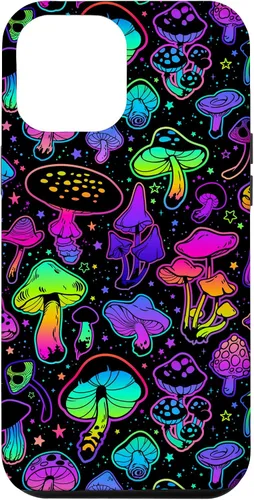 Vista 6 de Funda para iPhone 15 con diseño psicodélico de hongos mágicos hippie