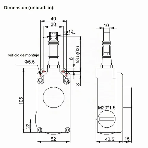 Vista 3 de ATO Interruptor de tracción de cuerda de parada de emergencia, 1NO 1NC, 6A/380VAC, con botón de reinicio, interruptor de seguridad para herramientas