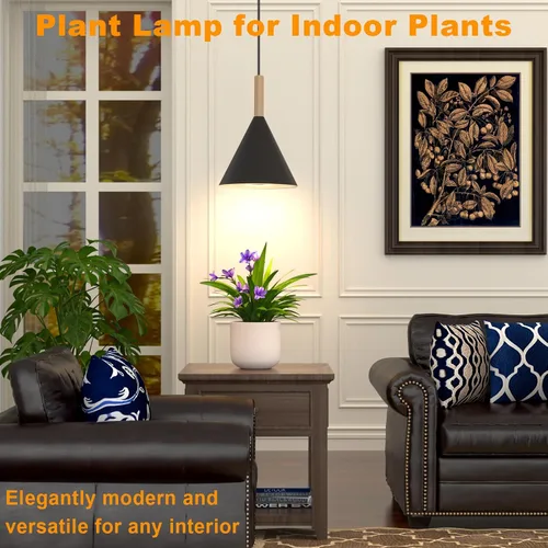 Vista 7 de Luces colgantes de cultivo para plantas de interior, lámpara de plantas de espectro completo de 20 W con temporizador, altura ajustable, luz