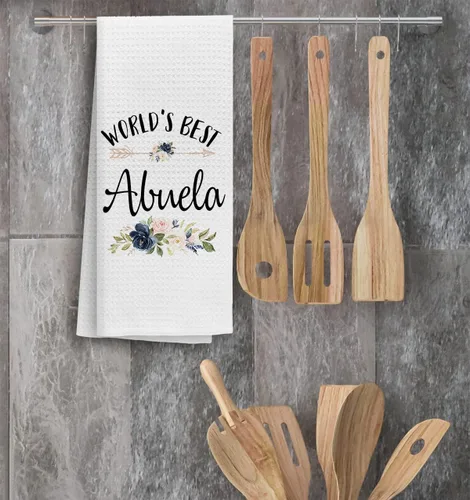 Vista 2 de TNUW Best Grandma - Toallas de cocina de 16 x 24 pulgadas, la mejor flor de Abuela del mundo, suave y absorbente, toalla de cocina, toallas de mano