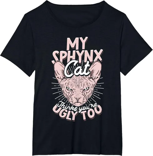 Vista 36 de My Sphynx Cat Thinks You're Ugly Too Pet Hairless Cat Sphynx T-Shirt Asphalt Grey