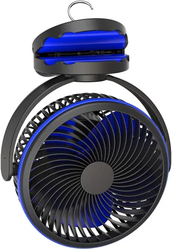 Vista 9 de Koonie - Ventilador de pared de 8'', ventilador pequeño silencioso de pared con temporizador, control remoto cableado de 8.2 pies, oscilación