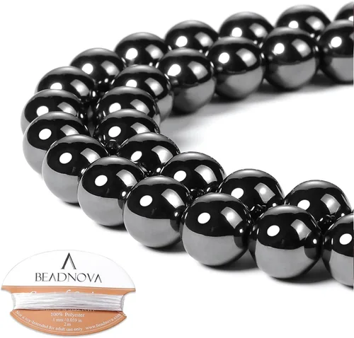 Vista 69 de Cuentas Beadnova redondas de ónix negro de 4 mm, sueltas, para hacer joyas (90-92 piezas)