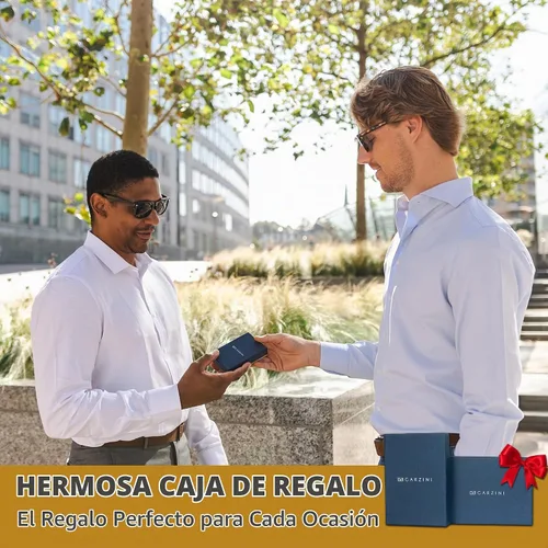 Vista 7 de GARZINI Billetera Airtag con bloqueador RFID, cartera mágica para hombre 01 Negro carbón