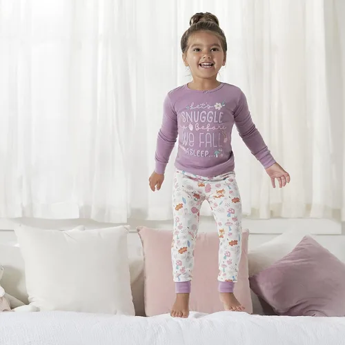 Vista 6 de Gerber Baby Girls' Toddler Snug Fit 4-Piece Pajama Set