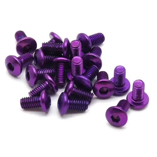 Vista 4 de 20pcs M3x6mm Tornillos de cabeza de botón 6063 Aluminio Hex Socket (Anodized Color Opciones) (Verde)