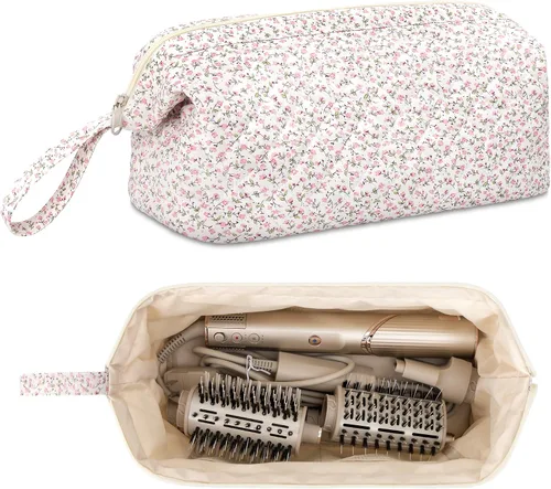 Vista 10 de Bolsa de viaje acolchada para herramientas para el cabello Shark Flor azul