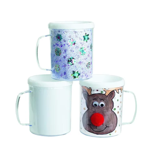 Vista 8 de Colorations Diseña tus propias tazas, gran proyecto de manualidades para niños, crea un recuerdo, 12 tazas, regalo ideal para el día de la madre