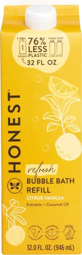 Vista 11 de The Honest Company Baño Espumoso de Burbujas, Suave para Bebé, De Origen Natural, Sin Lágrimas, Hipoalergénico, Nutrición de Almendra Dulce, 12 fl oz