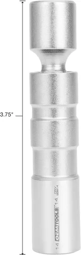 Vista 4 de OEMTOOLS 22814 BMW Spark Plug Socket, 14 mm x 12 Point Universal Spark Plug Socket, 3/8 Inch Drive Swivel Thin Wall Design, Chrome Moly Steel, Plug