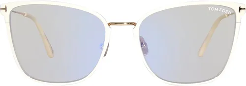 Vista 2 de Gafas Tom Ford FT 5839 -B 025 Shiny Ivory, logotipo "t") lentes de bloque azul