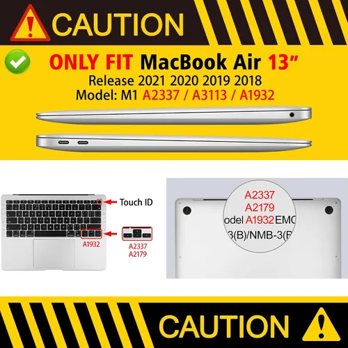 Vista 2 de May Chen Compatible con MacBook Air de 13 pulgadas 2021 2020 2019 2018 Modelo: M1 A2337 A2179 A1932, carcasa rígida de plástico mate para MacBook
