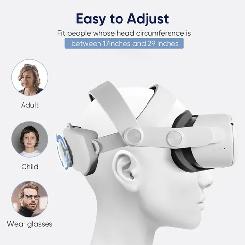 Vista 3 de Merryhome Design Head Strap, Elite Strap, Replacement Strap, Accessories, Compatible with Oculus Quest 2, Meta, for Enhanced Support and Comfort in