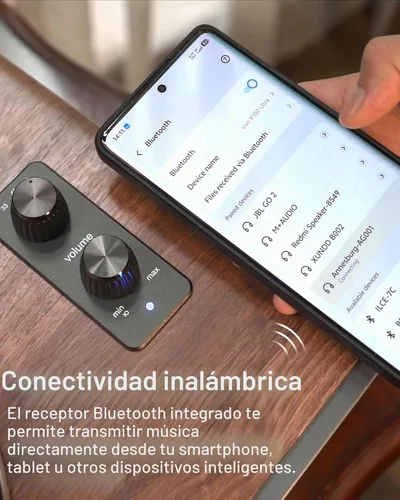 Vista 5 de Annesburg Reproductor de Discos de Vinilo, Tocadiscos Bluetooth con Altavoces Incorporados para Discos de Vinilo, Alta Fidelidad con Transmisión por
