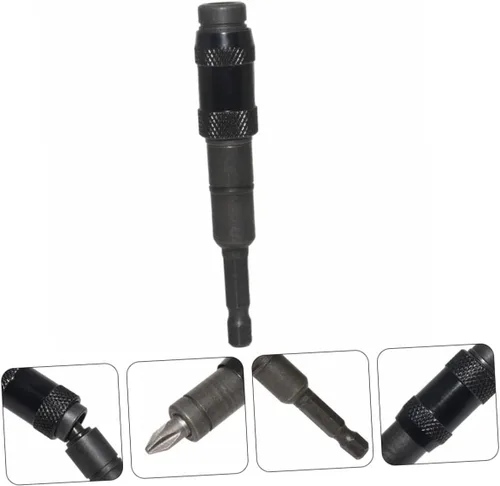 Vista 4 de TEHAUX Soporte de punta de poste magnético universal para broca de broca, soporte magnético para brocas, eje de extensión de broca, acero cromado
