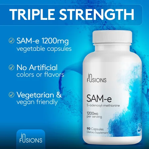 Vista 6 de Infusiones Máxima Fuerza Pure SAM-e 1200mg 90 Cápsulas Vegetales (S-adensoil-metionina)