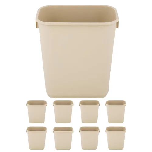 Vista 51 de Cubo de basura rectangular beige de 10 galones para restaurante, papelera comercial, papelera de plástico para oficina, cubo de basura para baño