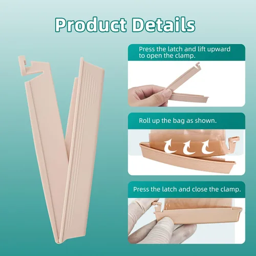 Vista 3 de 6 clips de sellado reutilizables, clips para sellar bolsas, clips de bolsa de ostomía, clips de sellado de colostomía, barras de sellado