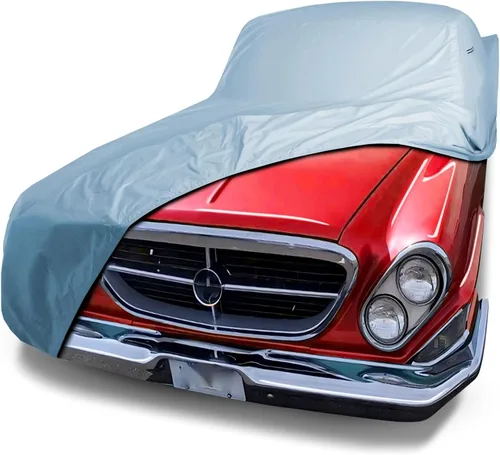 Vista 33 de iCarCover Funda de automóvil personalizada Premium para Chrysler Imperial 1957-1975, resistente, impermeable, para todo tipo de clima, lluvia Negro