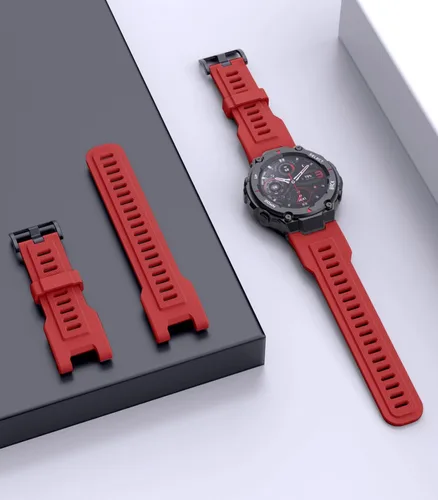Vista 7 de MoKo Sport Band Compatible with Amazfit T-Rex/T-Rex Pro Rojo