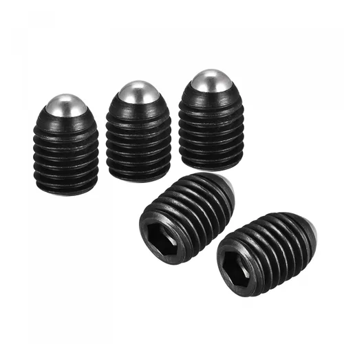 Vista 13 de uxcell Tornillos de fijación de punto de bola, 5pcs M10 x 0.472 in de acero de alto carbono Métrico Spring Hex Socket Grub Tornillo
