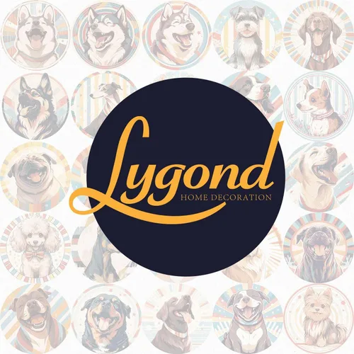 Vista 7 de Lygond Letrero de metal para pared, diseño de perro de Akita feliz en círculos de rayas vintage, letrero de lata para regalo, 12 x 12 pulgadas