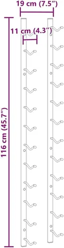 Vista 9 de Wall Mounted Wine Rack for 12 Bottles Black Iron