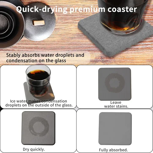 Vista 4 de Posavasos absorbentes de diatomita, para bebidas y plantas, absorción rápida de agua en segundos, aislamiento antideslizante, sin olor, protege