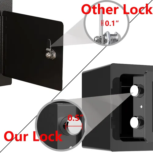 Vista 4 de Yuanshikj Caja fuerte de acero – Llave cerrada, 0.2 pies cúbicos pequeña caja fuerte para el hogar para dinero en efectivo y joyas (negro)
