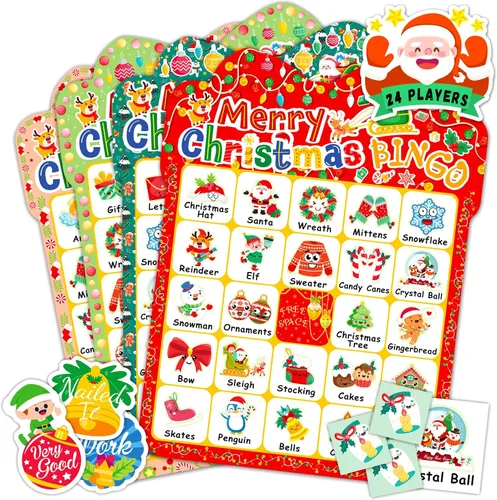 Vista 11 de YTSQLER Tarjetas de bingo de feliz cumpleaños, 24 jugadores, fiesta de cumpleaños, juego de bingo para niños, niñas y adultos, divertido juego