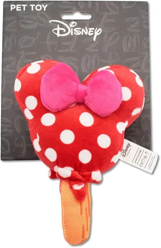 Vista 5 de Buckle-Down Juguete para perros de Disney, helado de Minnie Mouse con orejas y lazo rojo para mascotas, peluche