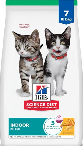 Vista 14 de Hill’s Science Diet Alimento seco para gatos de interior., Gatito # 1 recomendado por veterinarios, receta de pollo, 3.5 libras. Bolsa