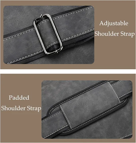 Vista 6 de NZ SIXVONA Bolso de mensajero para hombre, bolso vintage de piel sintética para hombre, resistente al agua, maletines para iPad, bolso cruzado