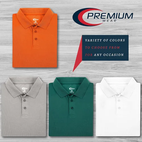 Vista 21 de Premium Wear - Camisetas tipo polo para hombre, con gran absorción de humedad