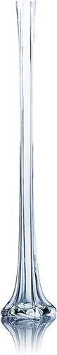 Vista 22 de WGV - Jarrón de torre Eiffel, abierto de 1 pulgada, altura de 16 pulgadas, recipiente floral de vidrio negro con base resistente, centro de mesa