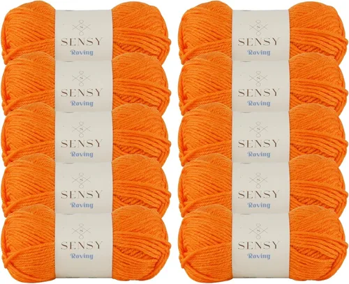 Vista 51 de Sensy Roving - Ovillo de lana multicolor, 3.5 onzas, 132 yardas, calibre 5, voluminoso (otoño)