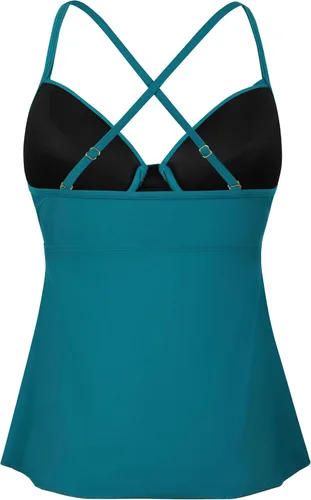 Vista 7 de Firpearl Traje de baño tankini con aros para mujer, con cuello en V torcido, para busto grande, ajuste holgado